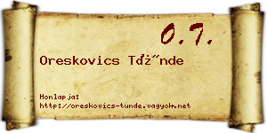 Oreskovics Tünde névjegykártya